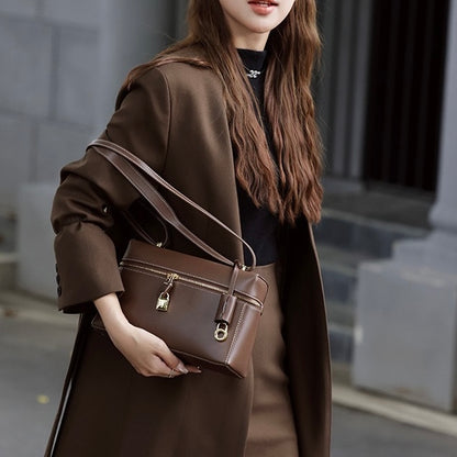 Women's Genuine Leather Crossbody Bucket Bag