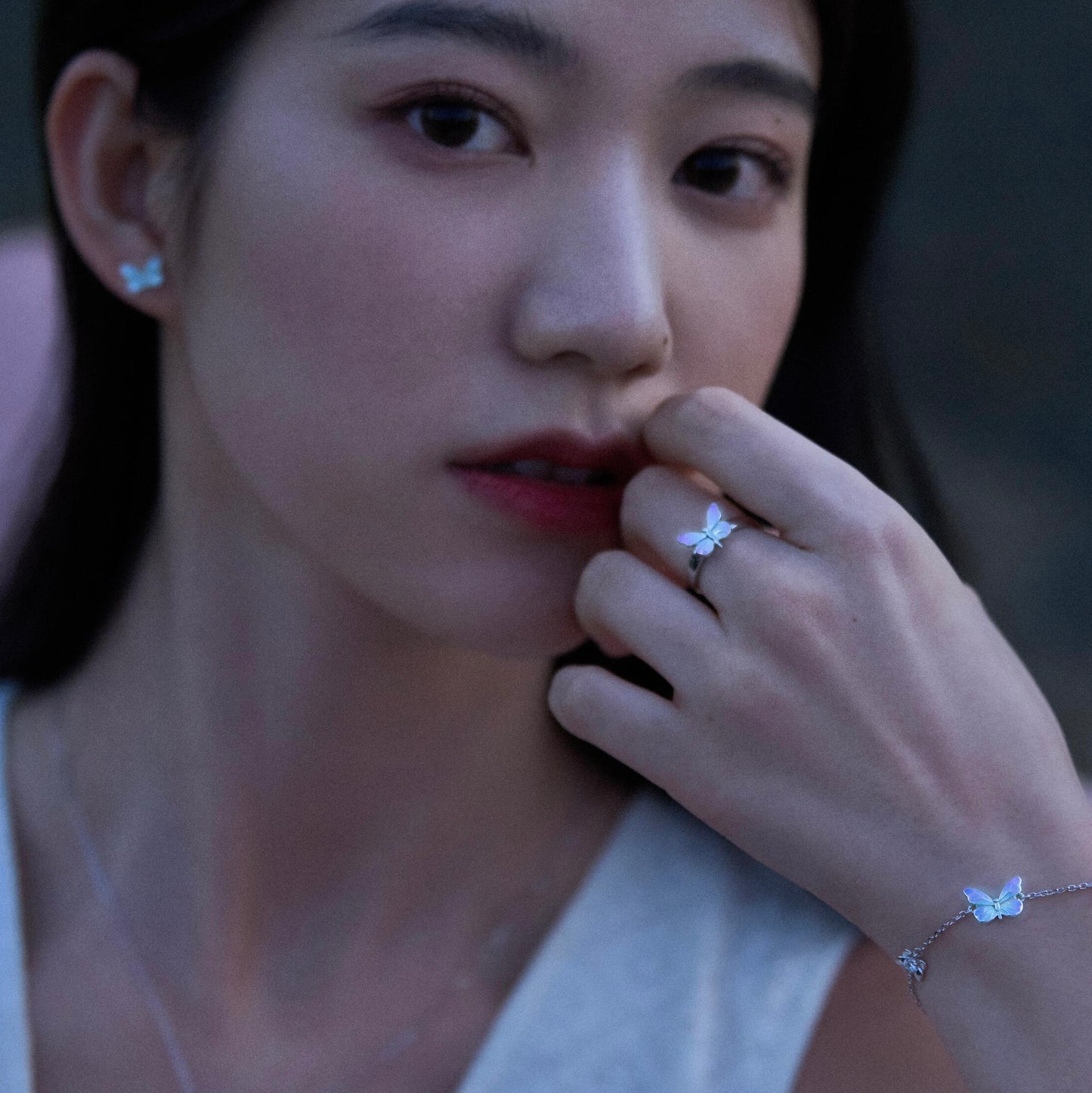 [Limited Edition] Luminous Dream Purple Butterfly Earrings