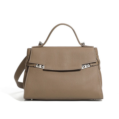 Damen Echtleder Minimalistische Stilvolle Große Kapazität Tote Schultertasche