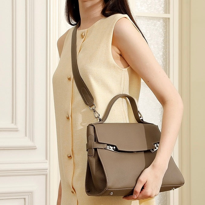 Damen Echtleder Minimalistische Stilvolle Große Kapazität Tote Schultertasche
