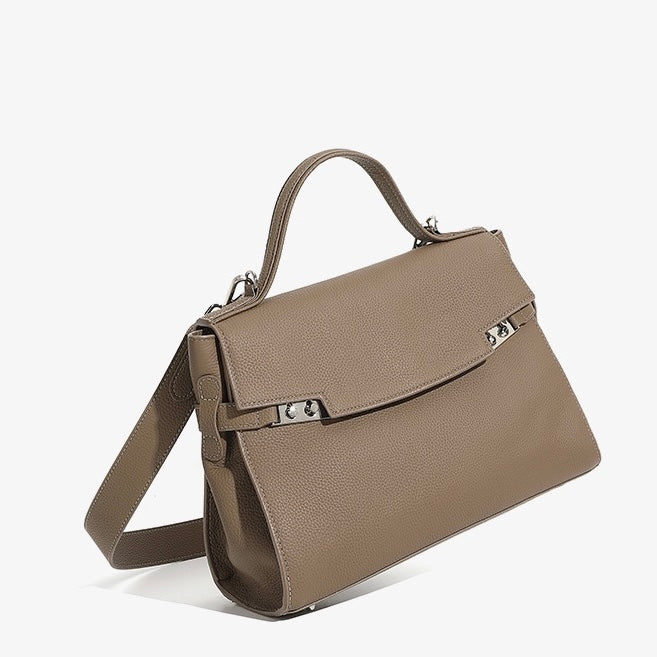 Damen Echtleder Minimalistische Stilvolle Große Kapazität Tote Schultertasche