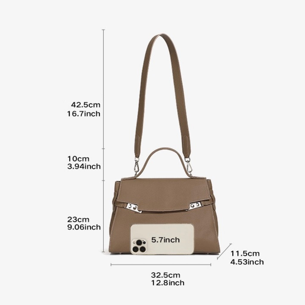 Damen Echtleder Minimalistische Stilvolle Große Kapazität Tote Schultertasche