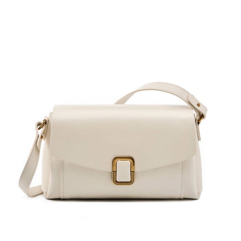 Women’s Genuine Leather Spring-Summer Commuter Tote Bag with Maillard Elegance
