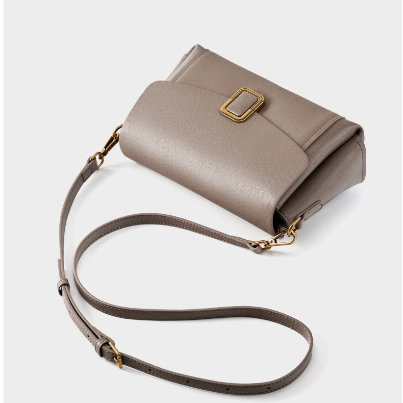Women’s Genuine Leather Spring-Summer Commuter Tote Bag with Maillard Elegance