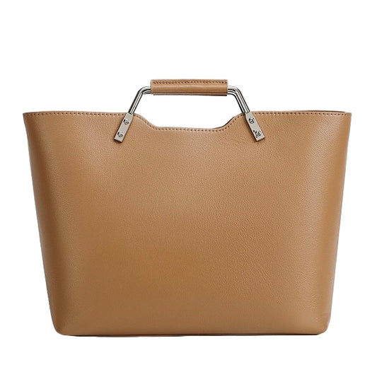 Bolso bandolera minimalista para viajeros con asa arqueada de cuero genuino