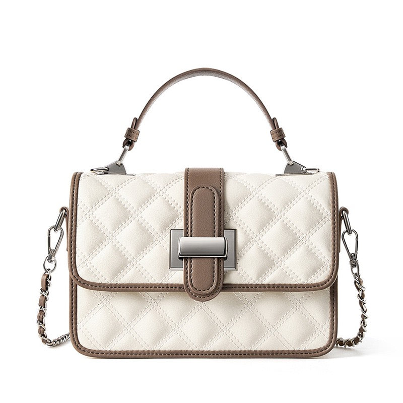 Women’s Genuine Leather Quilted Crossbody Bag – Light Luxury Everyday Essential