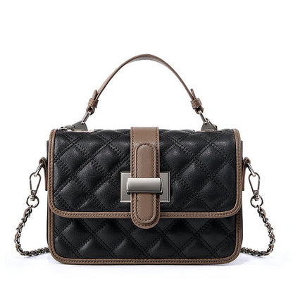 Women’s Genuine Leather Quilted Crossbody Bag – Light Luxury Everyday Essential