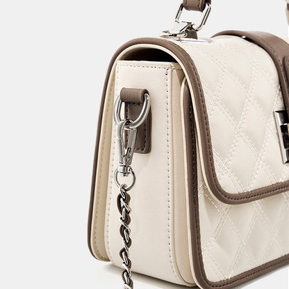 Women’s Genuine Leather Quilted Crossbody Bag – Light Luxury Everyday Essential