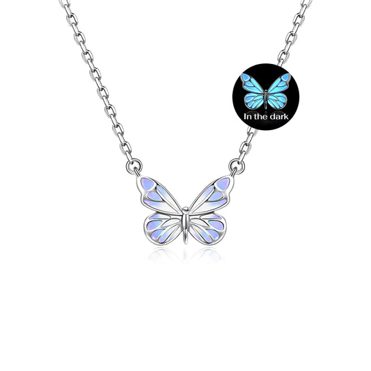 Collier Papillon Bleu Rêve Lumineux
