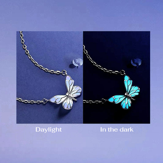 Collier Papillon Bleu Rêve Lumineux