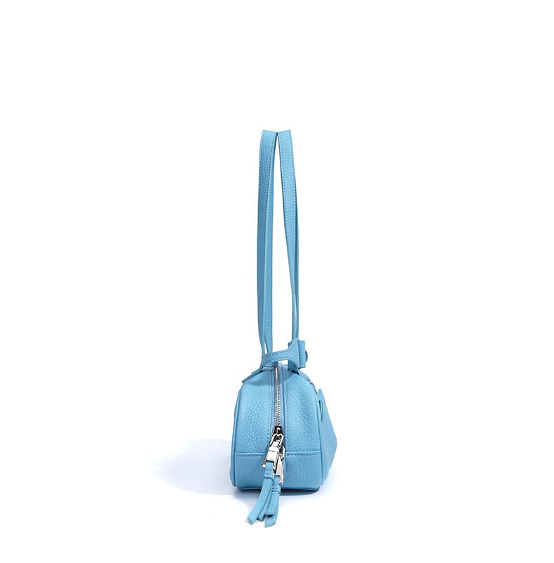 Summer Bright Colored Women's Genuine Leather Shoulder Bag