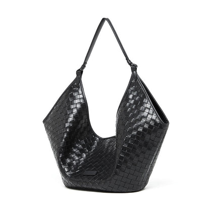 Gewebte Pendlertasche aus echtem Leder für Damen
