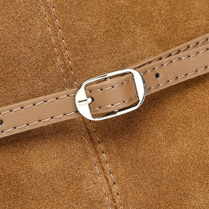 Bolso Tote estructurado de cuero genuino de ante retro