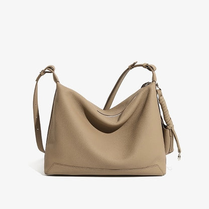 Minimalistische Umhängetasche aus echtem Leder mit großem Fassungsvermögen