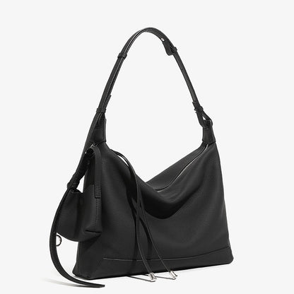 Minimalistische Umhängetasche aus echtem Leder mit großem Fassungsvermögen