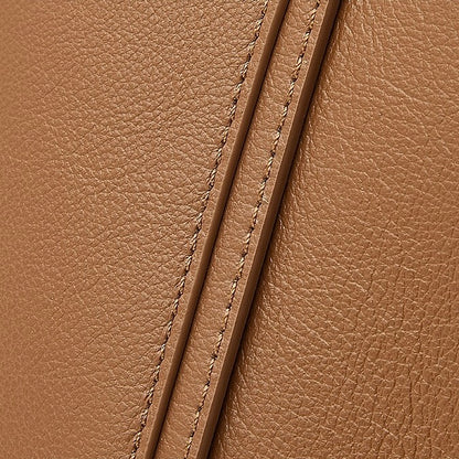 Women's Genuine Leather Handbag with Signature Ribbon Embellishment