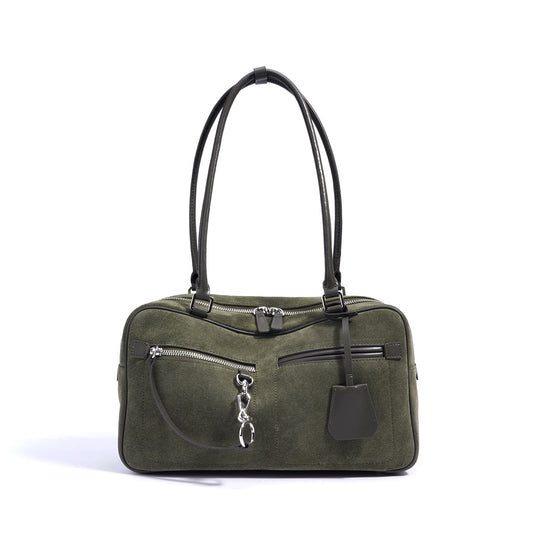 Women’s Matte Leather Pillow Shoulder Bag – Vintage Tote for Daily Commute