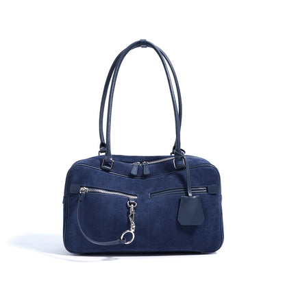 Women’s Matte Leather Pillow Shoulder Bag – Vintage Tote for Daily Commute