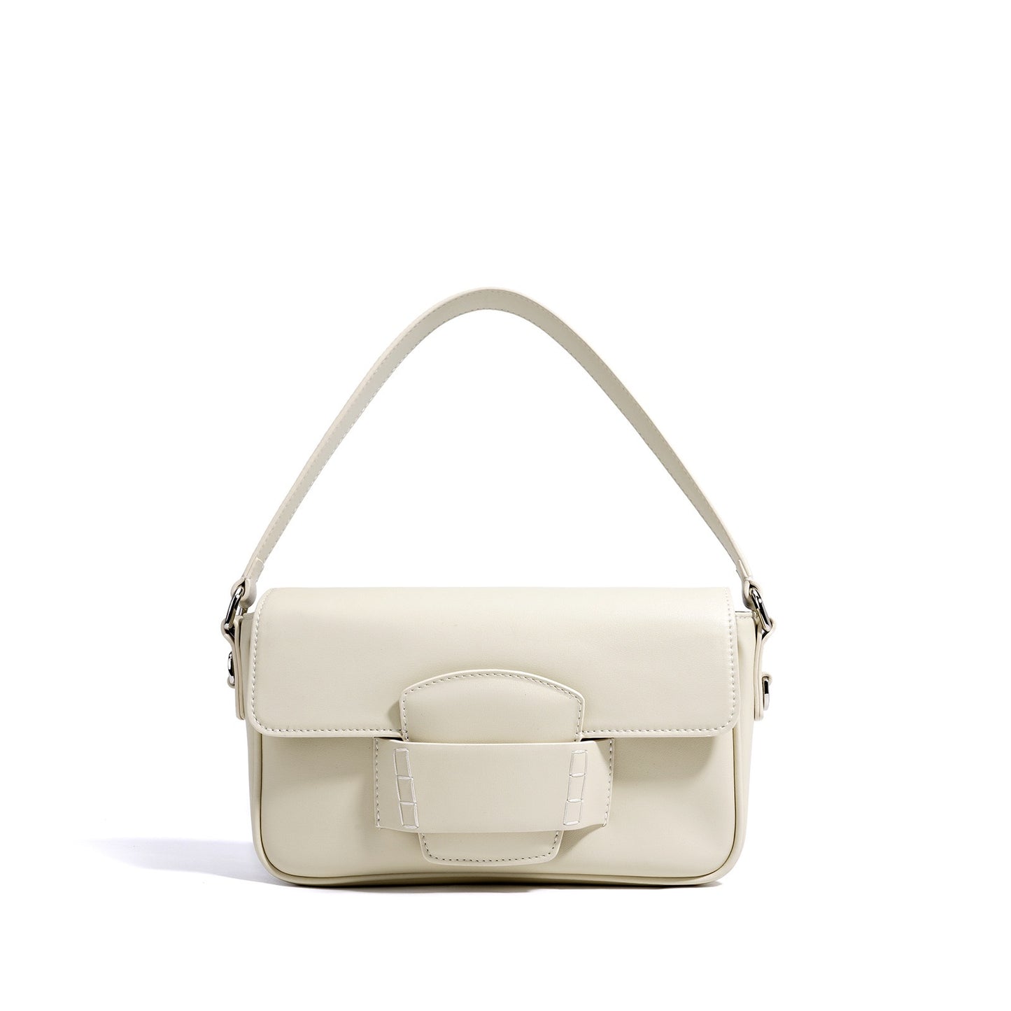 Women’s Genuine Leather Small Square Shoulder Bag – Minimalist Flap Crossbody