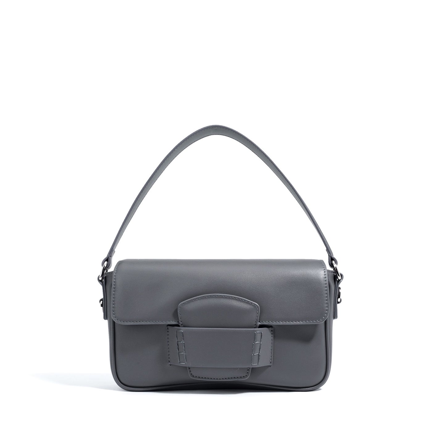 Women’s Genuine Leather Small Square Shoulder Bag – Minimalist Flap Crossbody