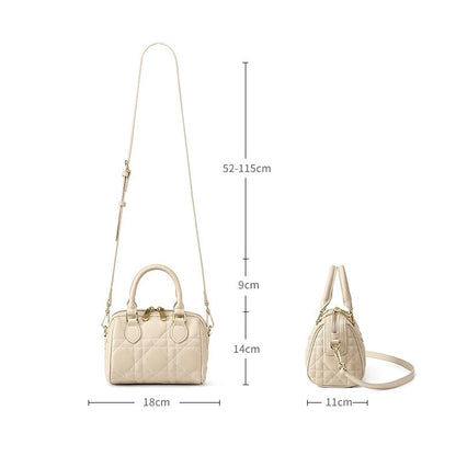 Damen-Boston-Clutch aus echtem Leder, gesteppt