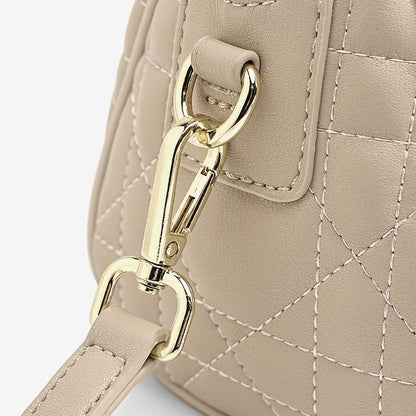 Damen-Boston-Clutch aus echtem Leder, gesteppt
