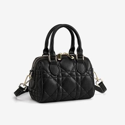 Damen-Boston-Clutch aus echtem Leder, gesteppt