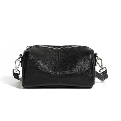 Damen-Clutch aus weichem Rindsleder mit Top-Grain-Muster, zylinderförmig