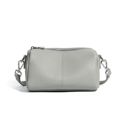 Damen-Clutch aus weichem Rindsleder mit Top-Grain-Muster, zylinderförmig