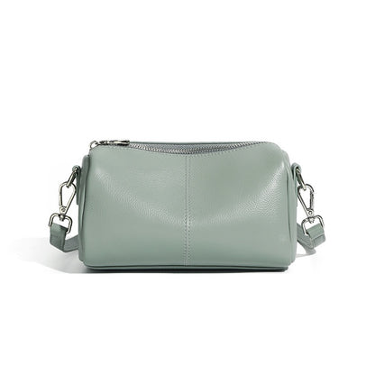 Damen-Clutch aus weichem Rindsleder mit Top-Grain-Muster, zylinderförmig