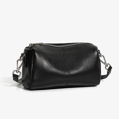 Damen-Clutch aus weichem Rindsleder mit Top-Grain-Muster, zylinderförmig