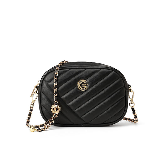 Runde Retro-Tasche aus echtem Leder für Damen