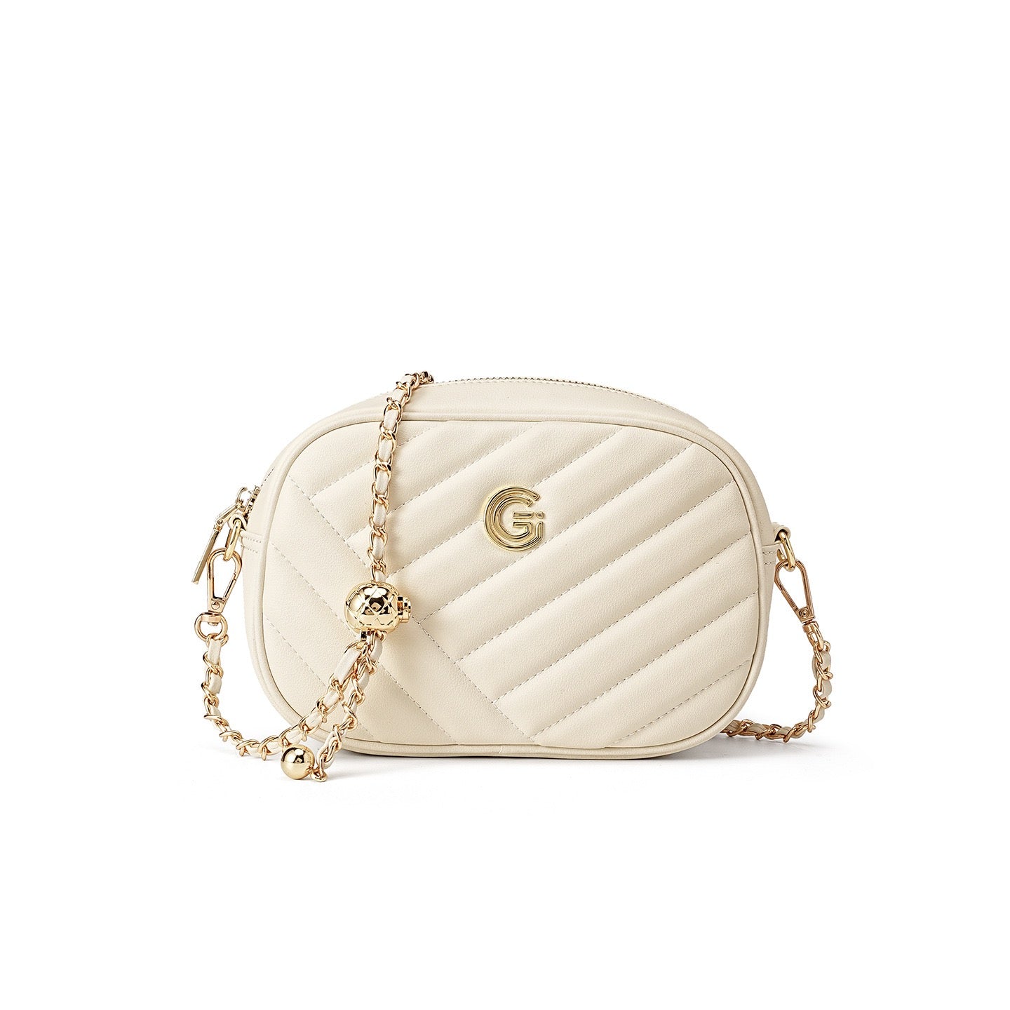 Runde Retro-Tasche aus echtem Leder für Damen