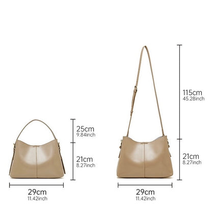 Große Umhängetasche aus echtem Leder für Damen – pflanzlich gegerbte Commuter Crossbody