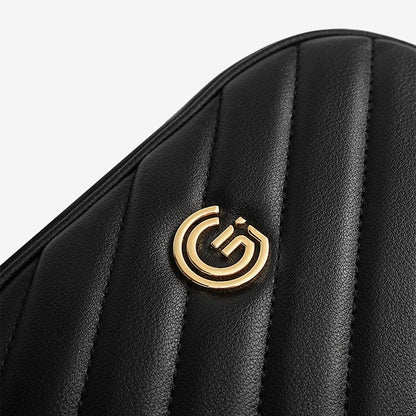 Runde Retro-Tasche aus echtem Leder für Damen