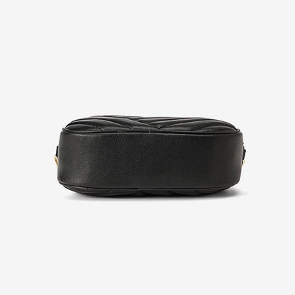Runde Retro-Tasche aus echtem Leder für Damen
