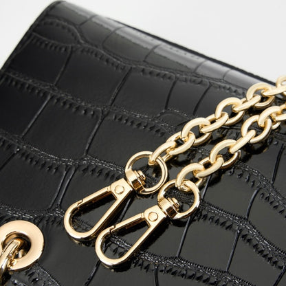 Elegante Damenhandtasche aus echtem Leder mit Henkel – Klassischer Stil mit Krokodilprägung
