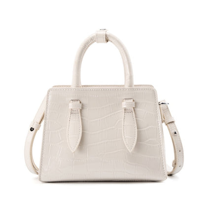 Damen-Umhängetasche aus echtem Leder mit Henkel – quadratische Crossbody-Tasche mit französischer Alligator-Textur