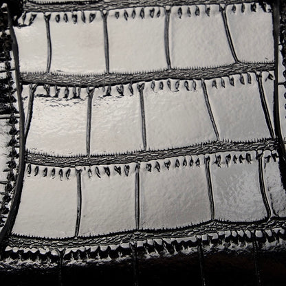 Damen-Umhängetasche aus echtem Leder mit Henkel – quadratische Crossbody-Tasche mit französischer Alligator-Textur