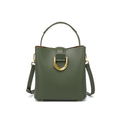 Sac seau en cuir véritable pour femme – Sac bandoulière grande capacité pour les déplacements quotidiens