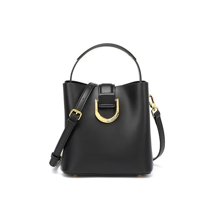 Sac seau en cuir véritable pour femme – Sac bandoulière grande capacité pour les déplacements quotidiens