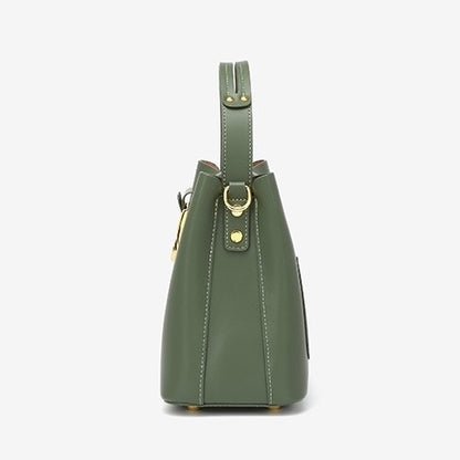Sac seau en cuir véritable pour femme – Sac bandoulière grande capacité pour les déplacements quotidiens