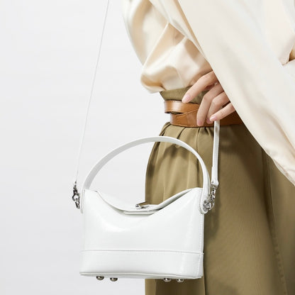 Mini-Umhängetasche aus echtem Leder für Damen – Schicke Umhängetasche mit Drehverschluss