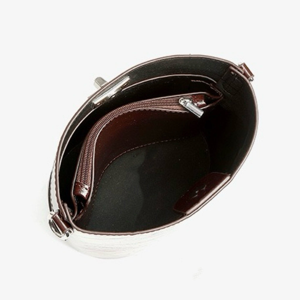 Luxuriöse Bucket Bag aus gewachstem Top-Grain-Leder für Damen