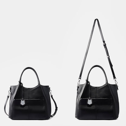 Sac fourre-tout grande capacité en cuir véritable pour femme – Style décontracté élégant