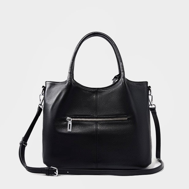 Sac fourre-tout grande capacité en cuir véritable pour femme – Style décontracté élégant
