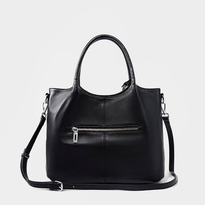 Sac fourre-tout grande capacité en cuir véritable pour femme – Style décontracté élégant