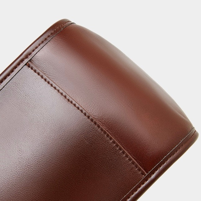 Bolso Tote de Cuero Genuino Vintage para Mujer Espresso