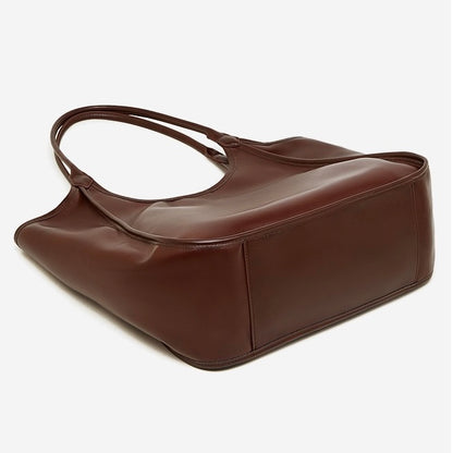 Bolso Tote de Cuero Genuino Vintage para Mujer Espresso