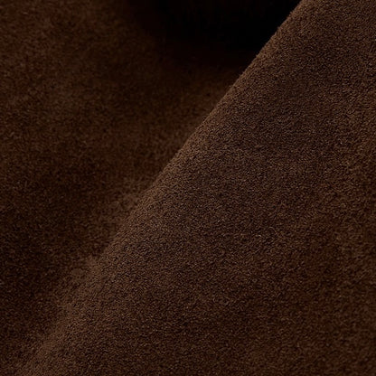 Bolso Tote Estructurado de Ante de Chocolate y Cuero Genuino